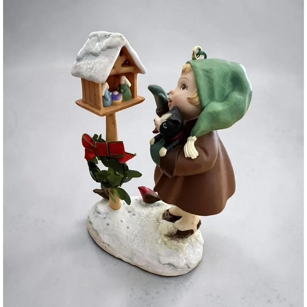 Hallmark 2003 What Child Is This Christmas Nativity Ornament Kitten Birds Girl